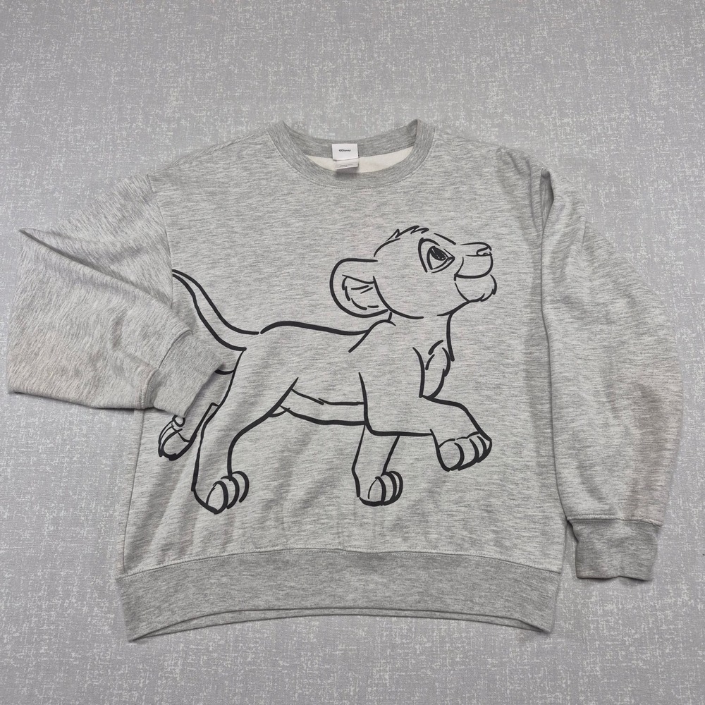 Disney The Lion King Simba Gray Graphic Sweatshirt Crewneck Medium RN 71868